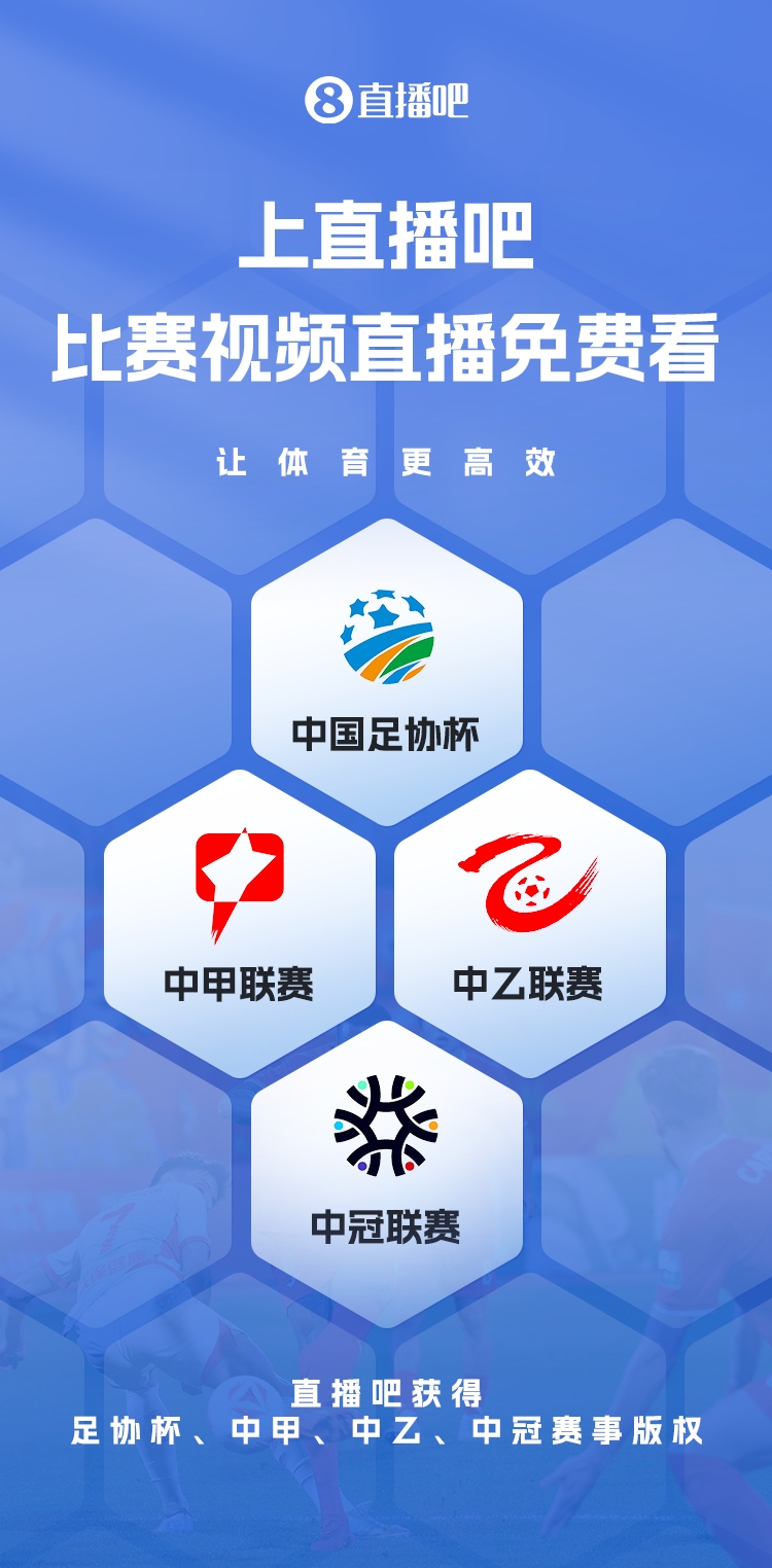 官宣！直播吧獲足協(xié)杯、中甲、中乙、中冠賽事版權(quán)，免費視頻直播